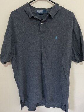 Ralph Lauren Polo Shirt Mens Xlarge Solid Adult‎ Dark Grey  Short Sleeve